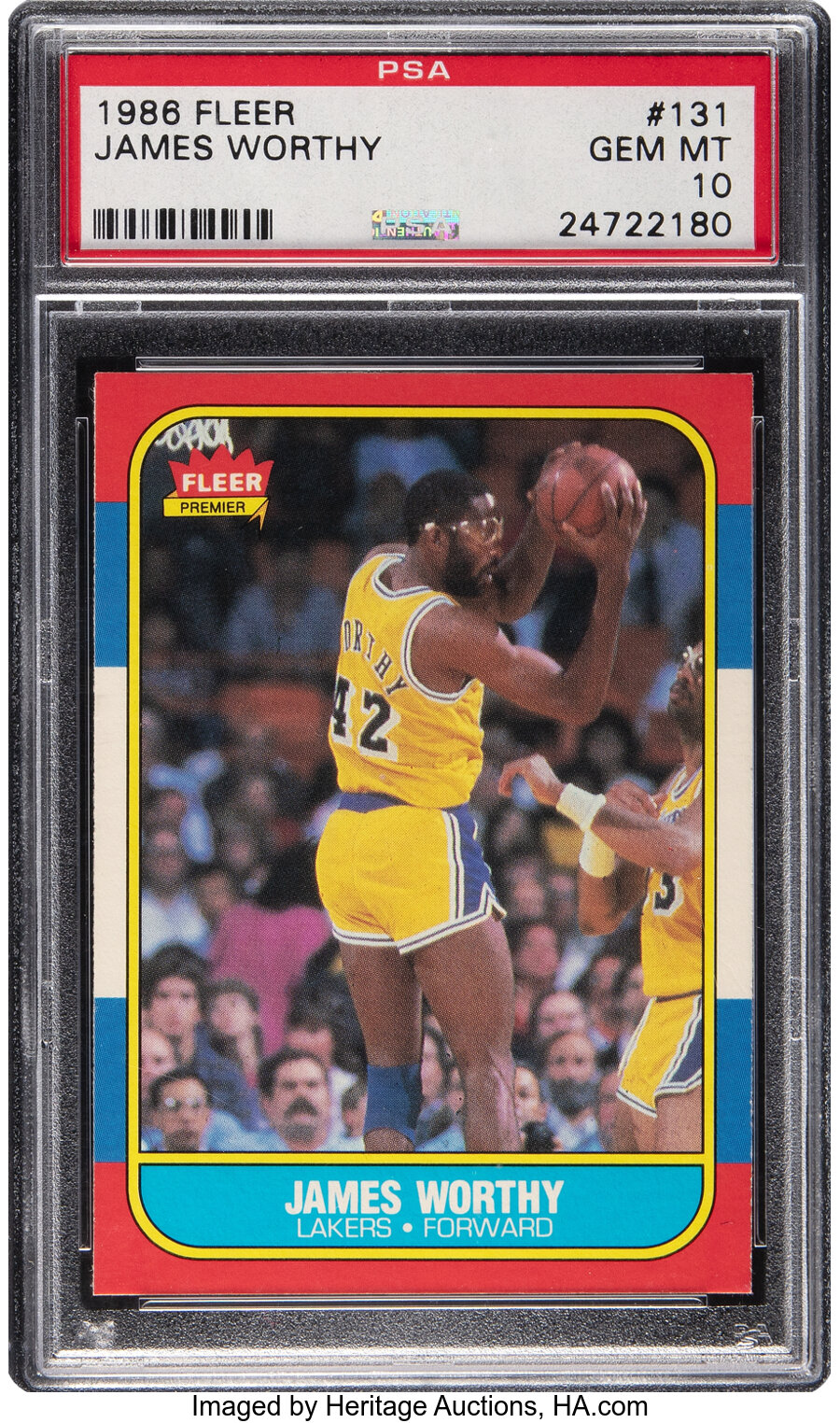 1986 Fleer James Worthy Rookie #131 PSA Gem Mint 10