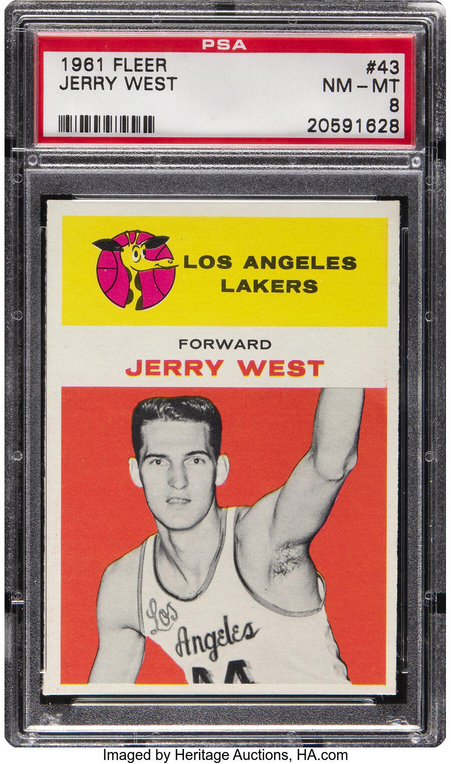 1961 Fleer Jerry West Rookie #43 PSA NM-MT 8