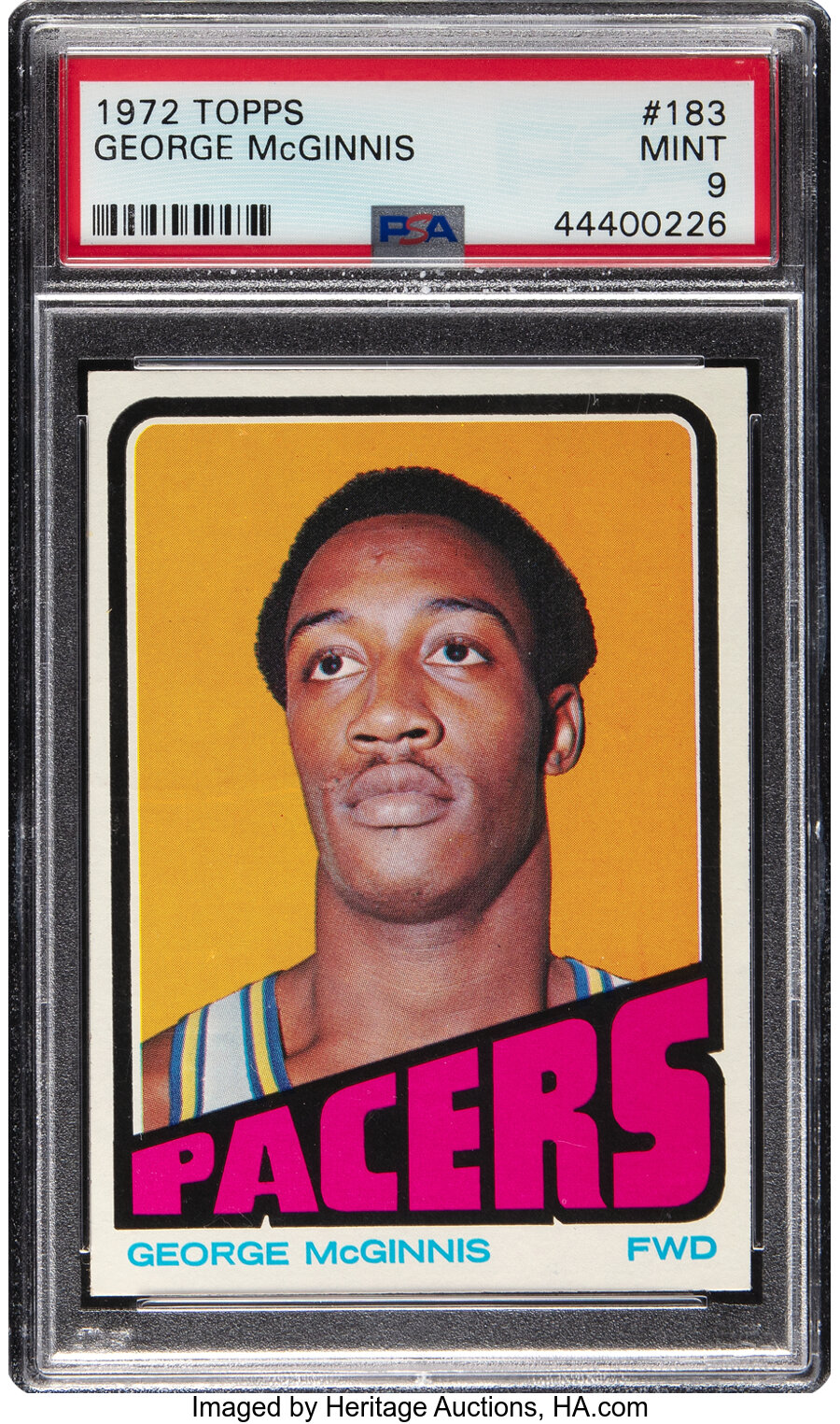 1972 Topps George McGinnis Rookie #183 PSA Mint 9 - None Higher!