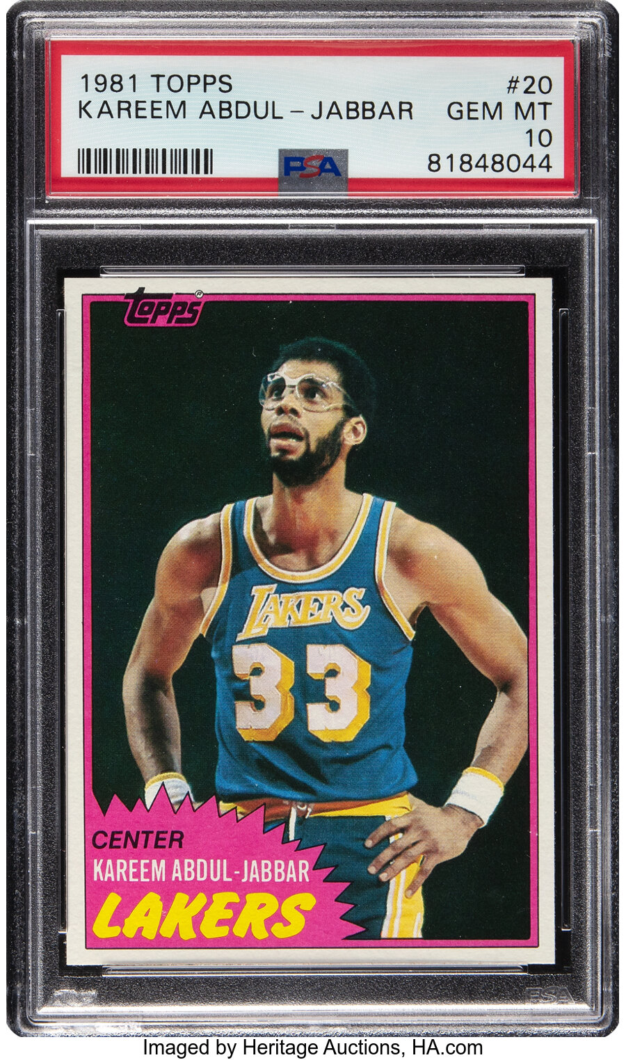 1981 Topps Kareem Abdul-Jabbar #20 PSA Gem Mint 10