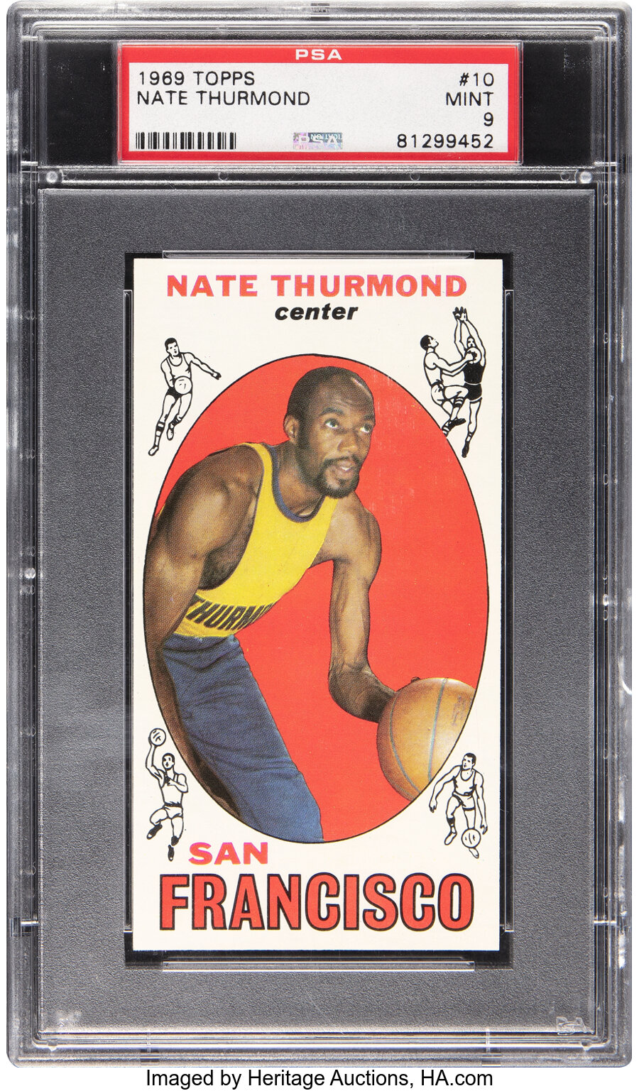 1969 Topps Nate Thurmond Rookie #10 PSA Mint 9 - Only One Higher!