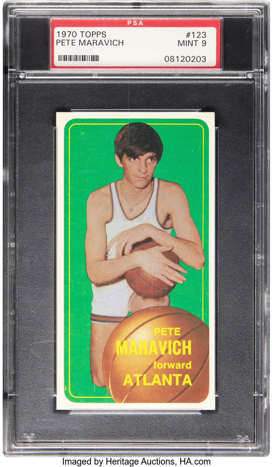 1970 Topps Pete Maravich Rookie #123 PSA Mint 9 - Two Higher!