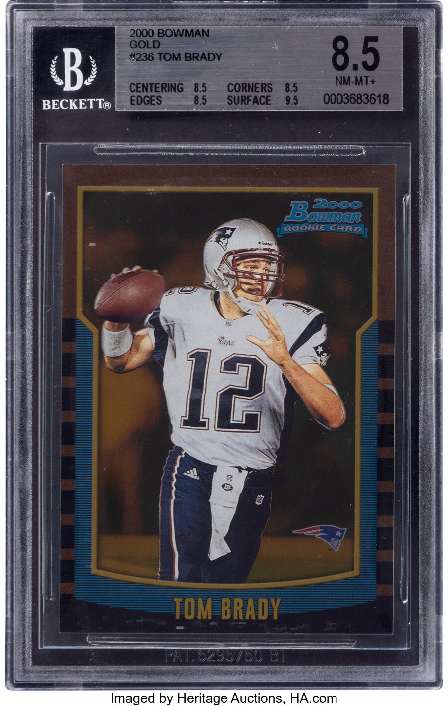 2000 Bowman Gold Tom Brady Rookie #236 BGS NM-MT+ 8.5 - #'d 31/99