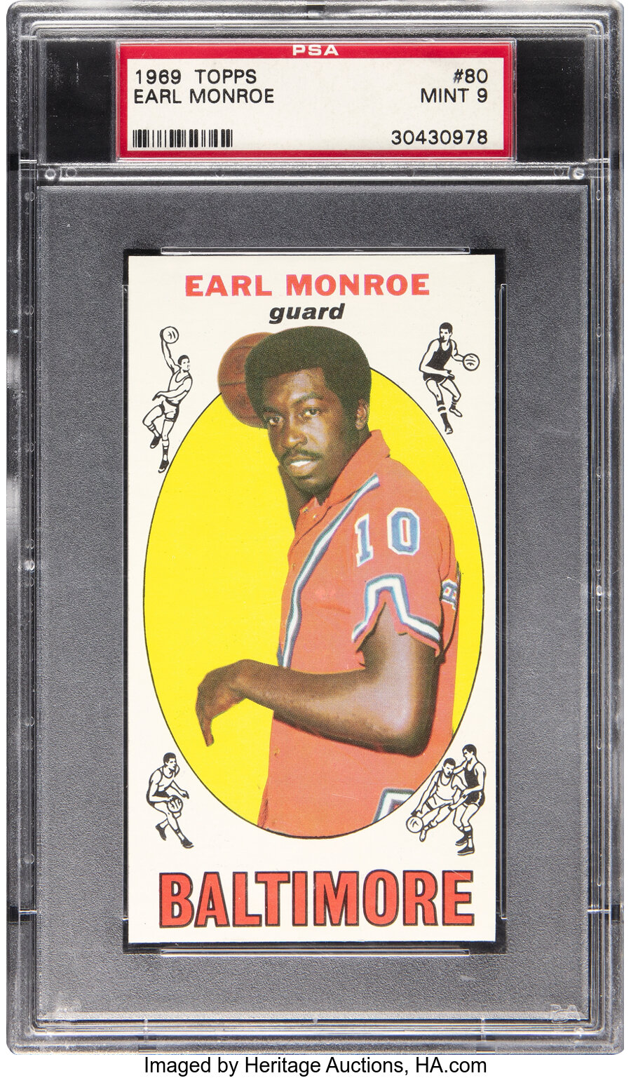 1969 Topps Earl Monroe #80 PSA Mint 9 - None Higher!