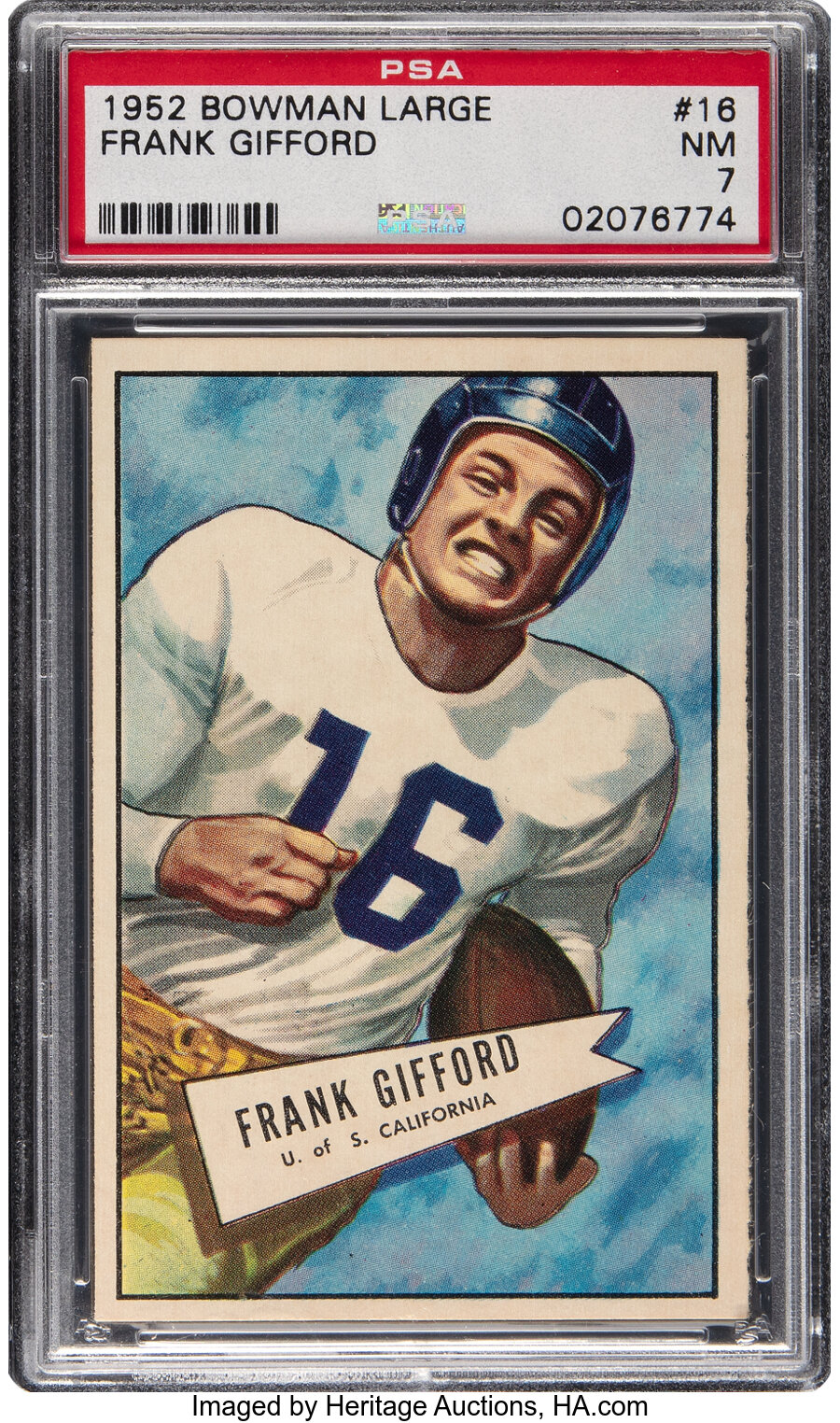 1952 Bowman Large Frank Gifford Rookie #16 PSA NM 7