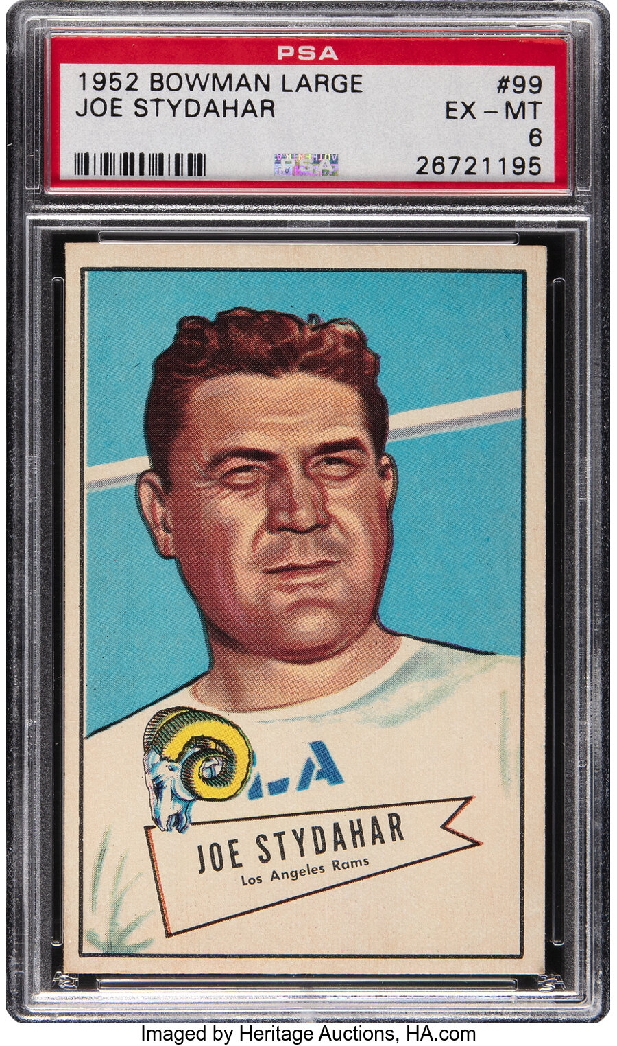 1952 Bowman Large Joe Stydahar Rookie #99 PSA EX-MT 6