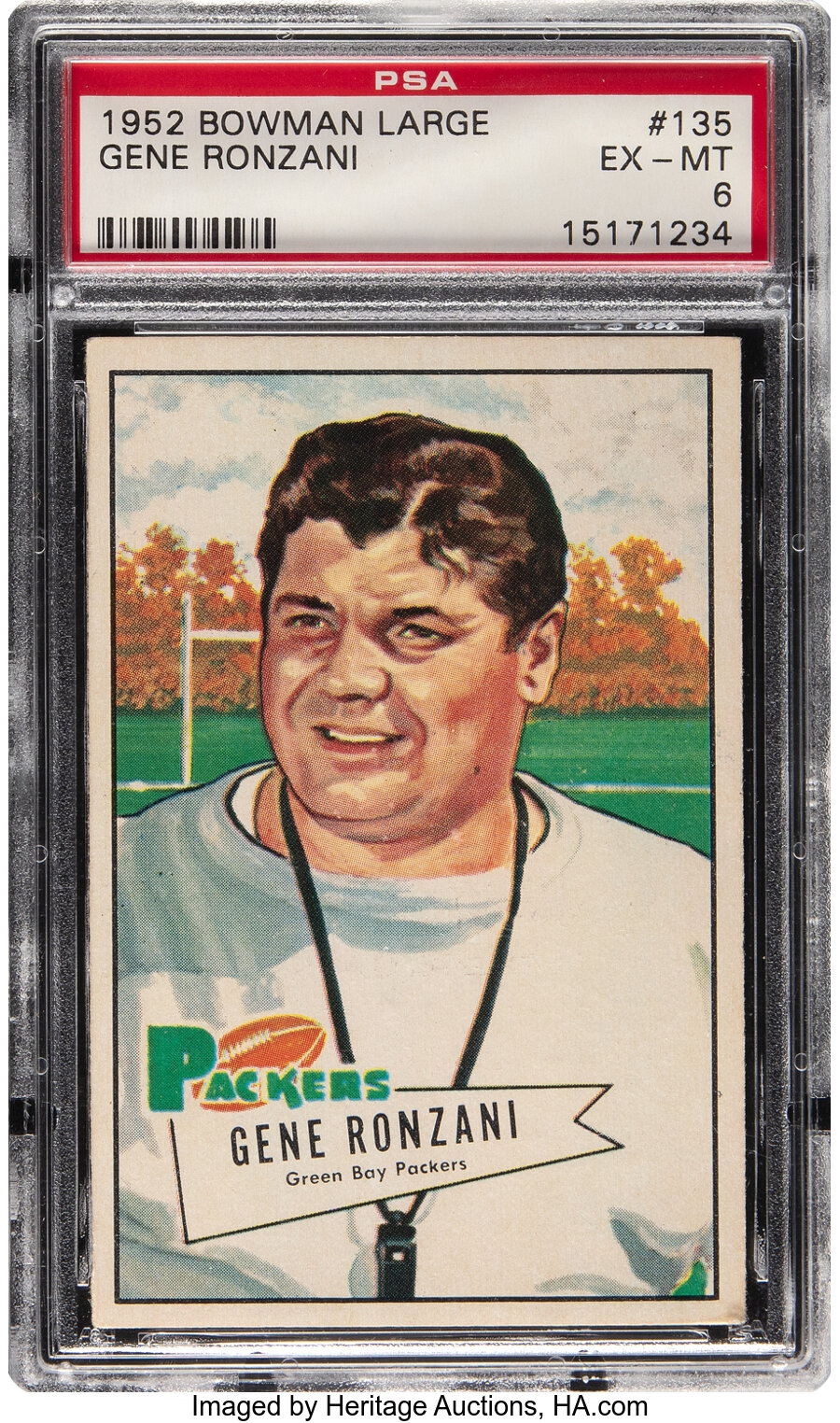 1952 Bowman Large Gene Ronzani Rookie #135 PSA EX-MT 6