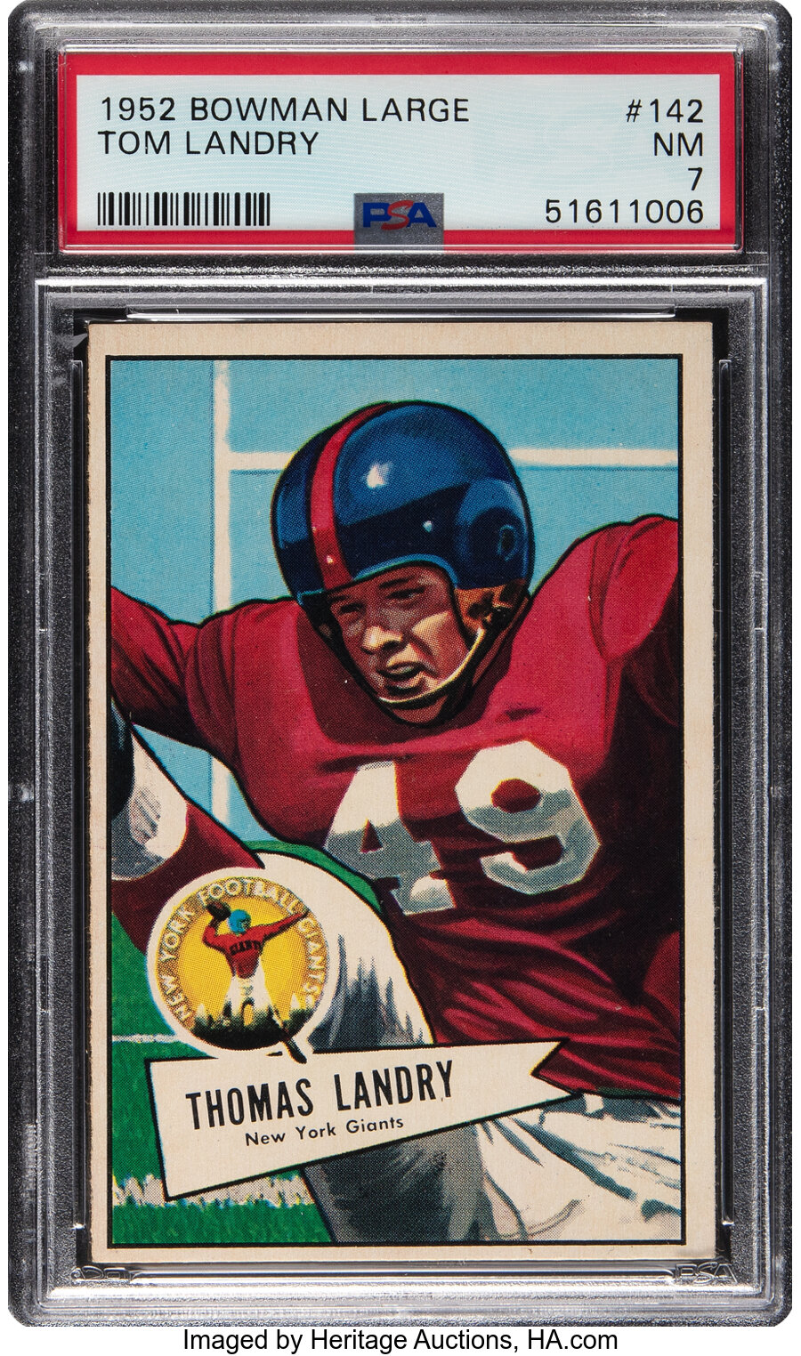 1952 Bowman Large Tom Landry #142 PSA NM 7