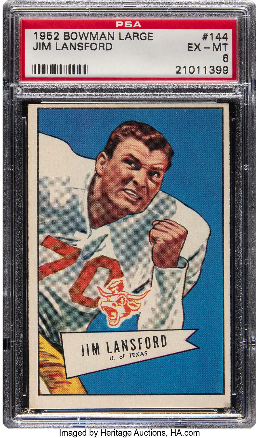 1952 Bowman Large Jim Lansford Rookie #144 PSA EX-MT 6