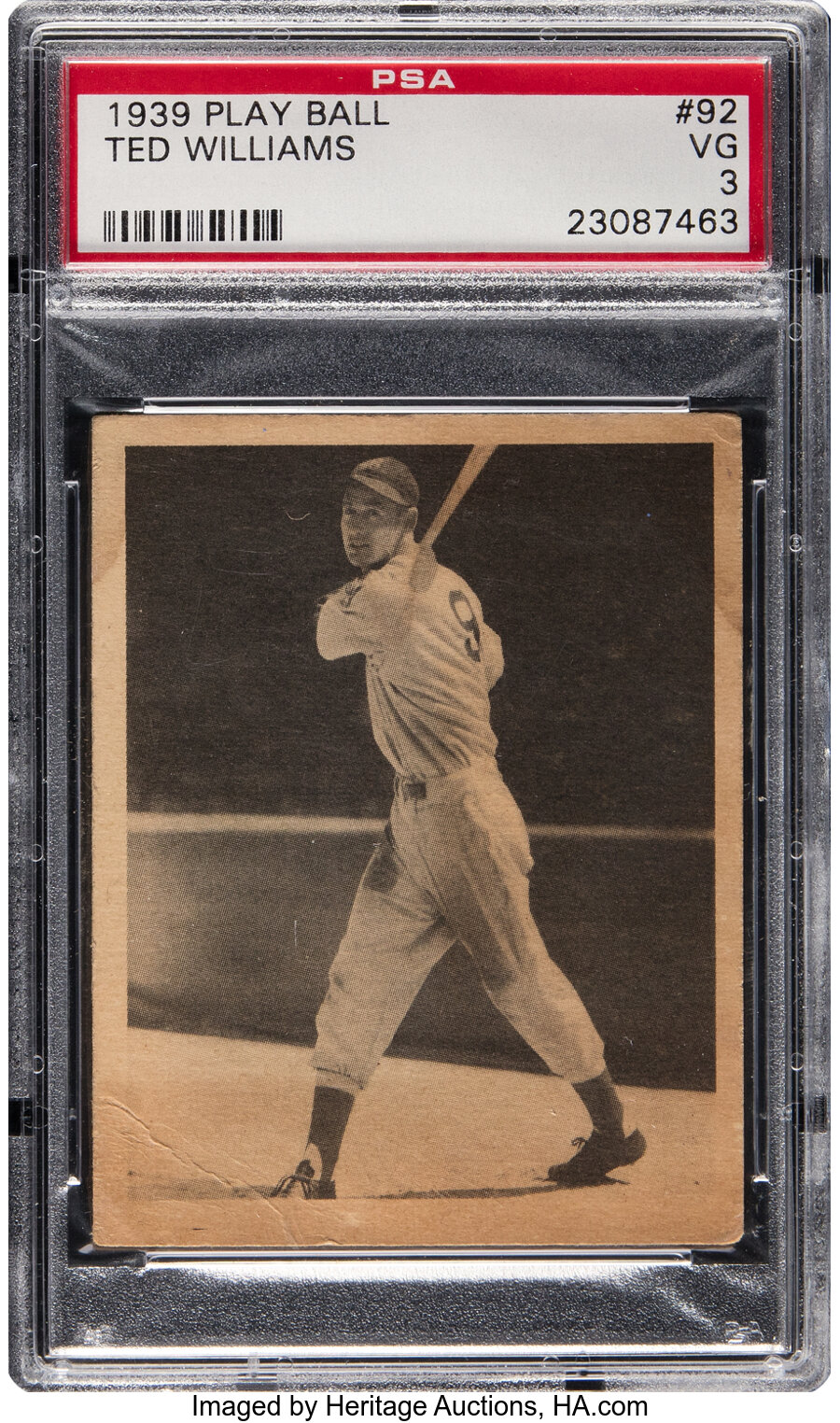 1939 Play Ball Ted Williams Rookie #92 PSA VG 3