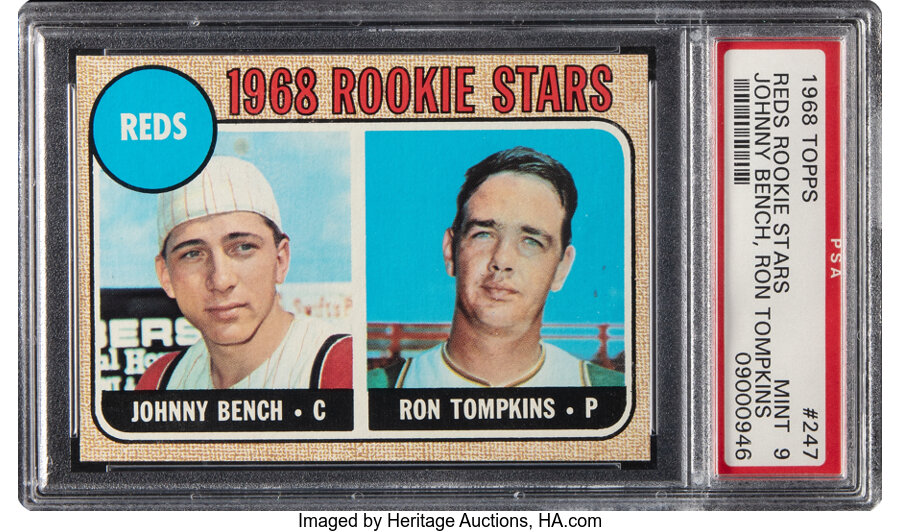 1968 Topps Johnny Bench - Reds Rookies #247 PSA Mint 9