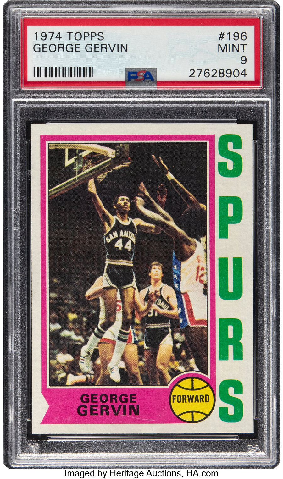 1974 Topps George Gervin Rookie #196 PSA Mint 9 - Four Higher!