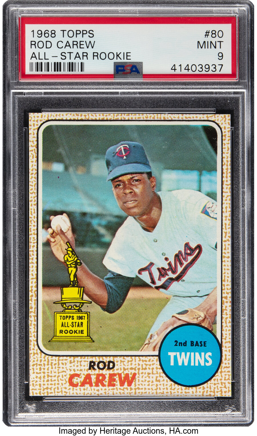 1968 Topps Rod Carew (All-Star Rookie) #80 PSA Mint 9