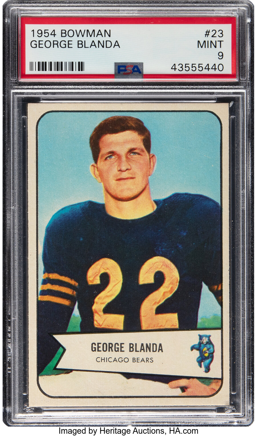 1954 Bowman George Blanda Rookie #23 PSA Mint 9