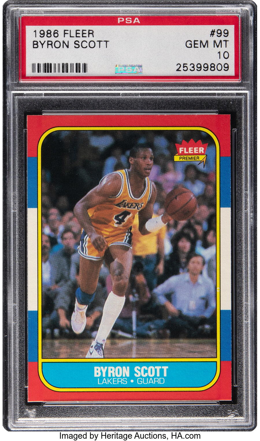 1986 Fleer Byron Scott Rookie #99 PSA Gem Mint 10