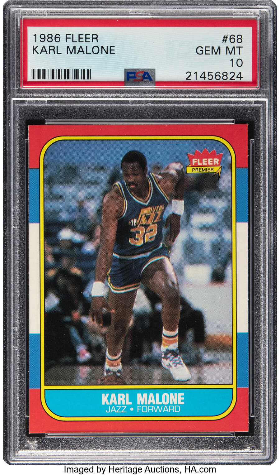 1986 Fleer Karl Malone Rookie #68 PSA Gem Mint 10