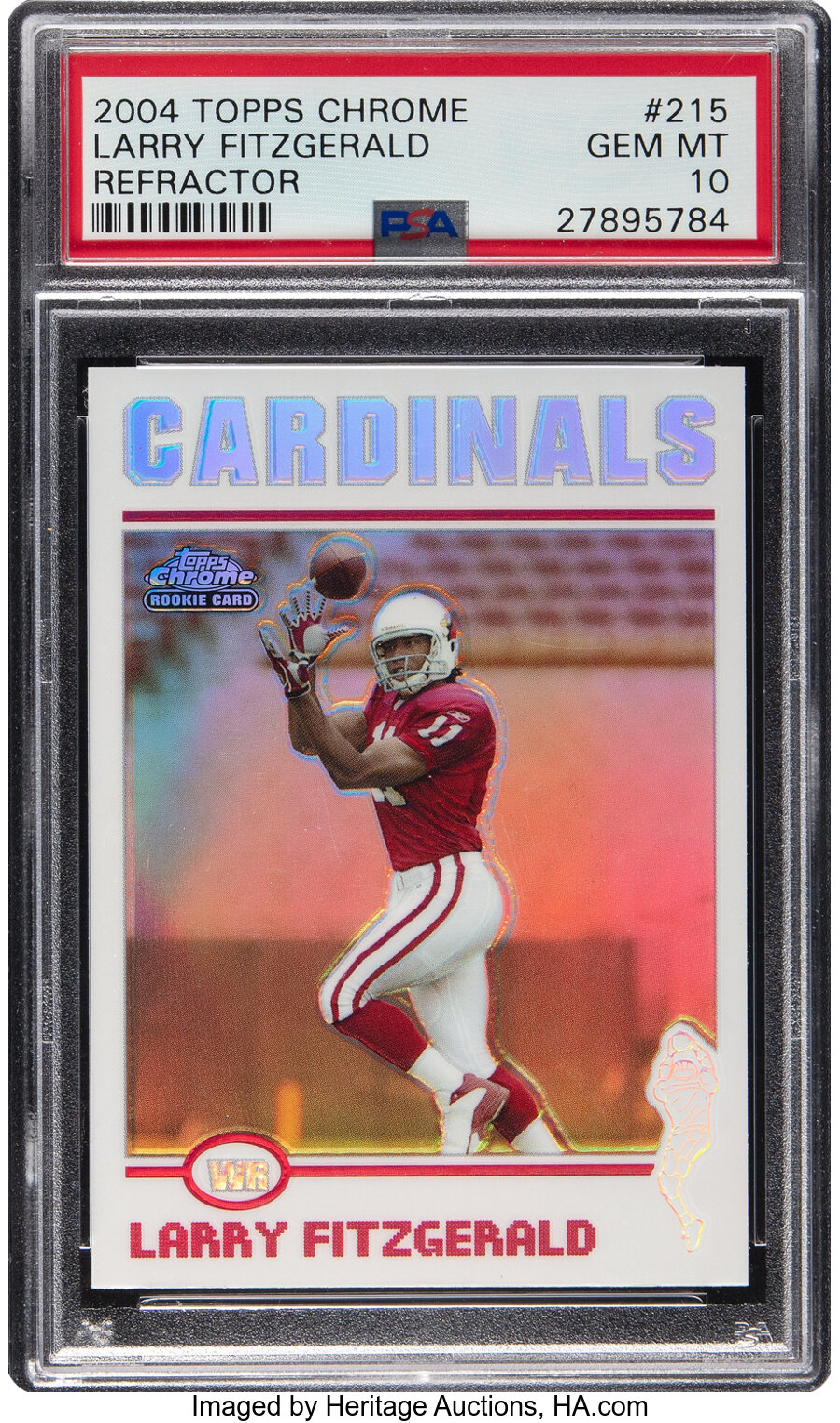 2004 Topps Chrome Larry Fitzgerald Refractor Rookie #215 PSA Gem Mint 10