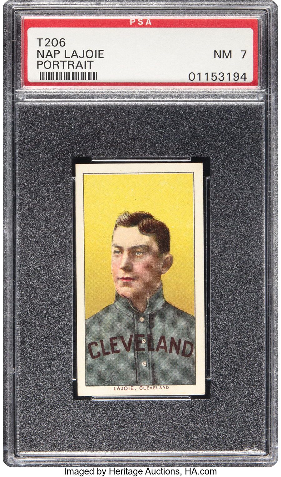 1909-11 T206 Sweet Caporal 150/25 Napoleon Lajoie (Portrait) PSA NM 7 - Pop Four, None Higher