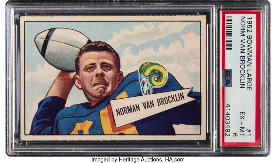 1952 Bowman Large Norm Van Brocklin #1 PSA EX-MT 6