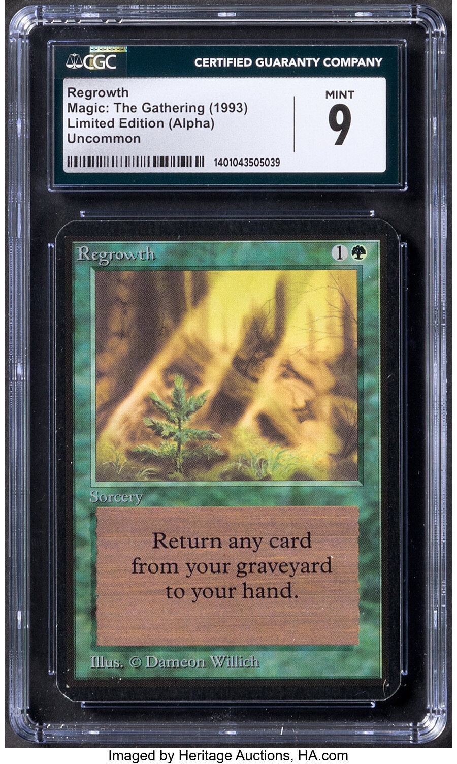 Magic: The Gathering Regrowth Limited Edition (Alpha) CGC Trading Card Game Mint 9 (Wizards of the Coast, 1993) Uncommon