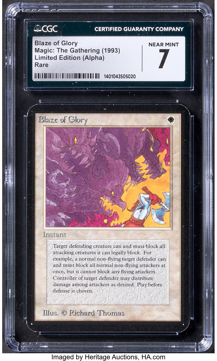 Magic: The Gathering Blaze of Glory Limited Edition (Alpha) CGC Trading Card Game Near Mint 7 (Wizards of the Coast, 1993) Rar