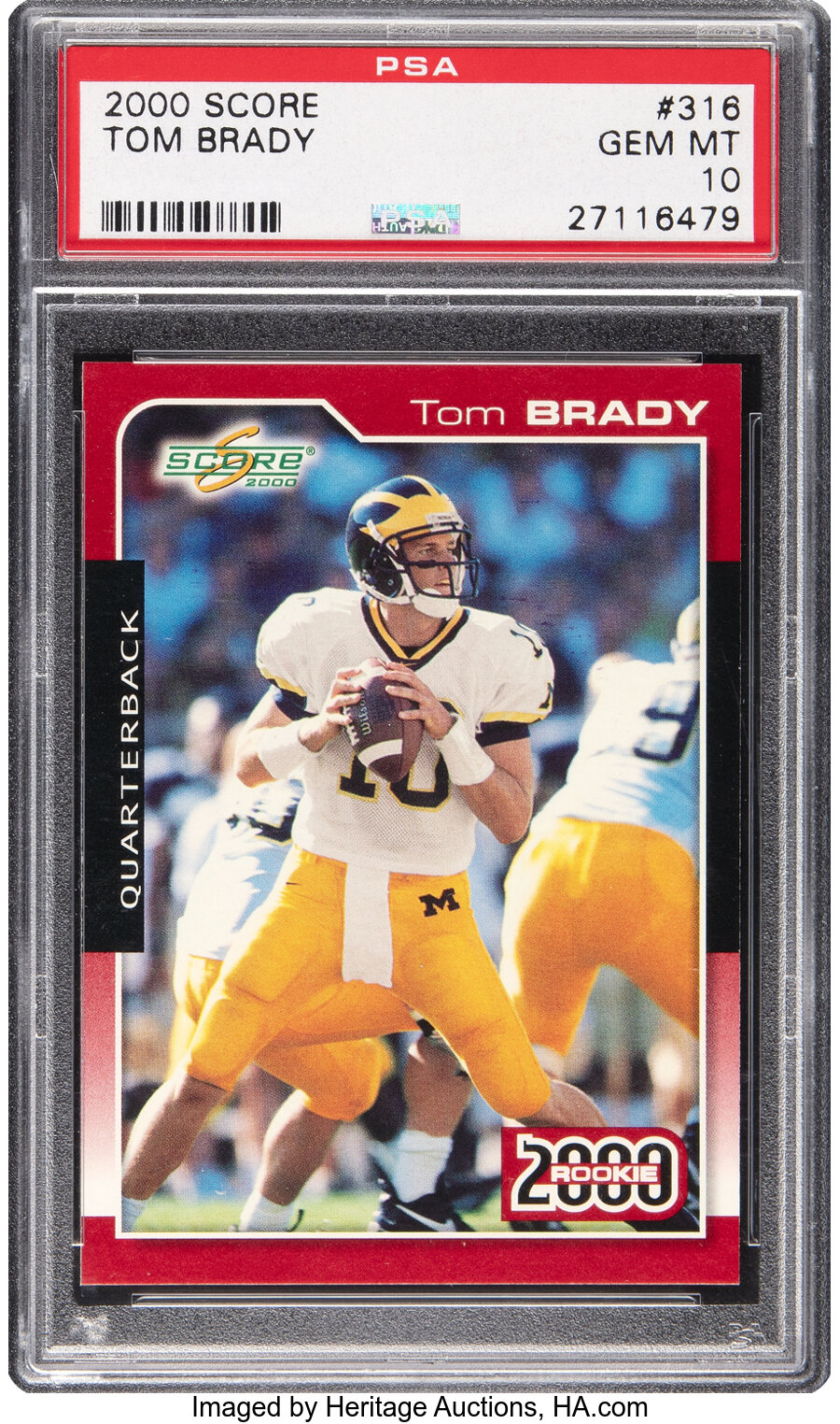 2000 Score Tom Brady Rookie #316 PSA Gem Mint 10