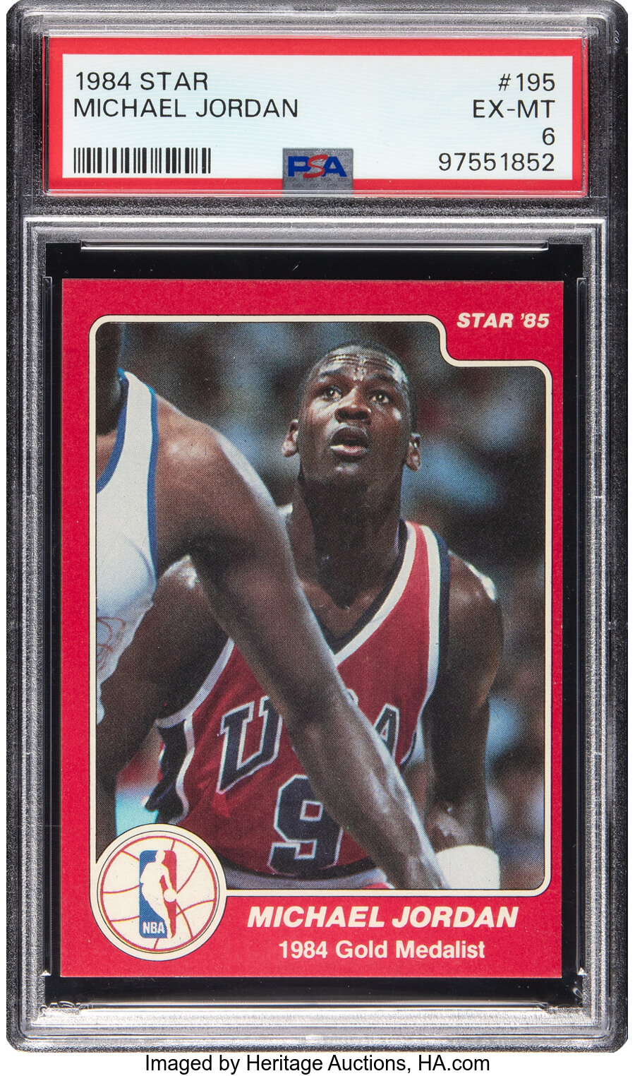 1984 Star Co. Michael Jordan #195 PSA EX-MT 6