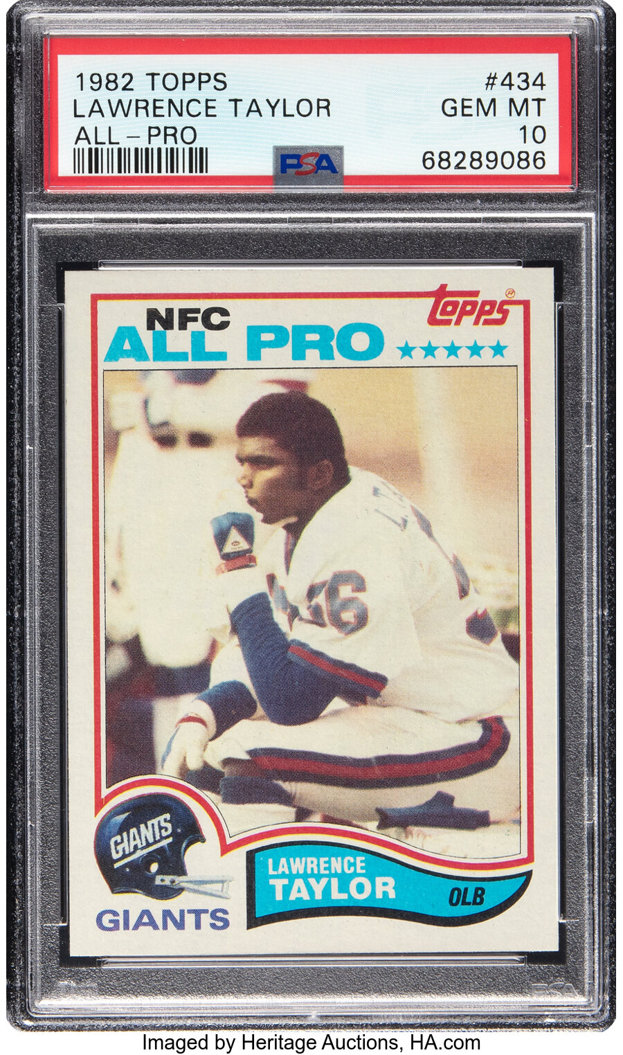 1982 Topps Lawrence Taylor (All-Pro) Rookie #434 PSA Gem Mint 10