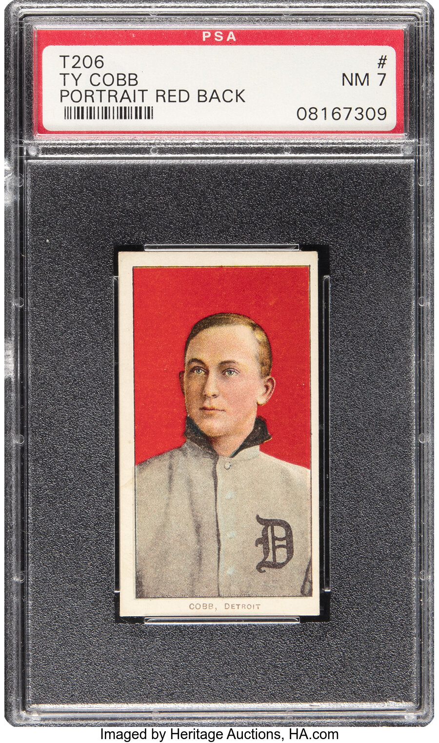 1909-11 T206 Old Mill Ty Cobb (Red Portrait) PSA NM 7 - Pop Two, Two Higher!