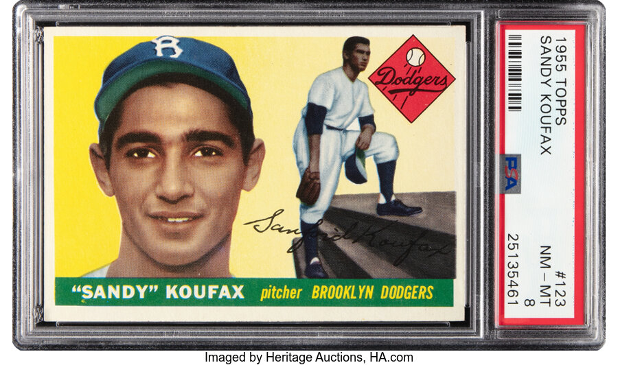 1955 Topps Sandy Koufax Rookie #123 PSA NM-MT 8