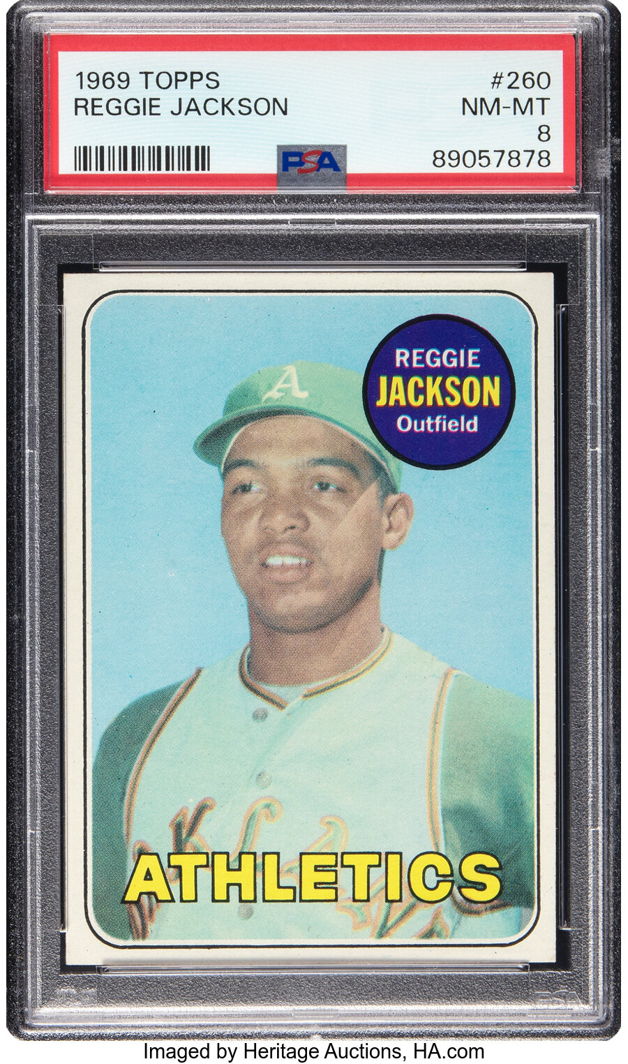 1969 Topps Reggie Jackson Rookie #260 PSA NM-MT 8