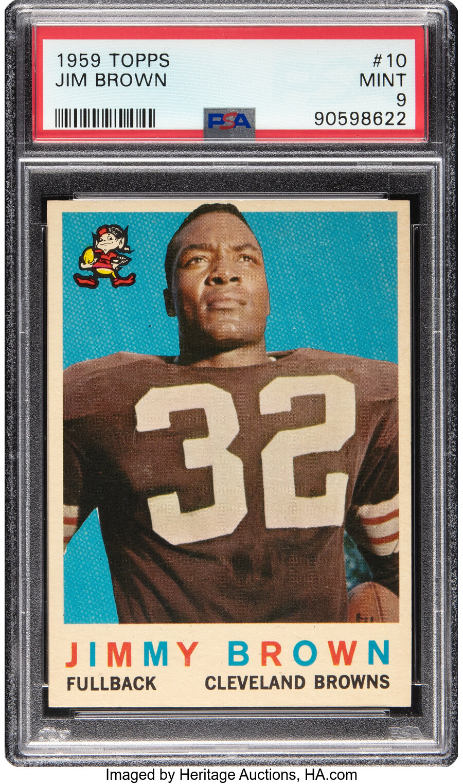 1959 Topps Jim Brown #10 PSA Mint 9 - Only Three Higher!