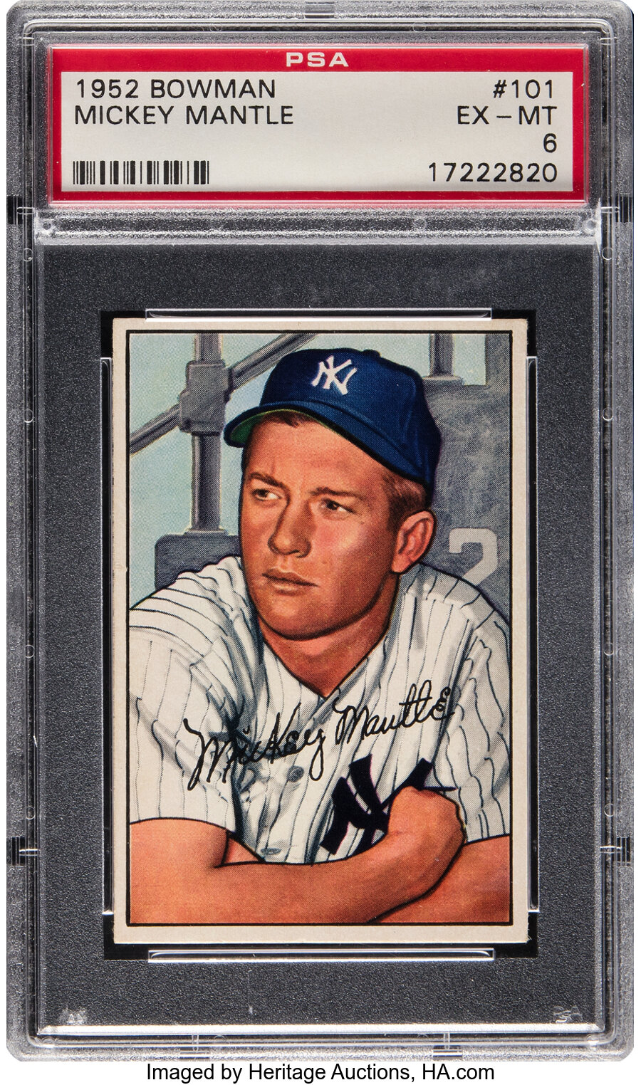 1952 Bowman Mickey Mantle #101 PSA EX-MT 6