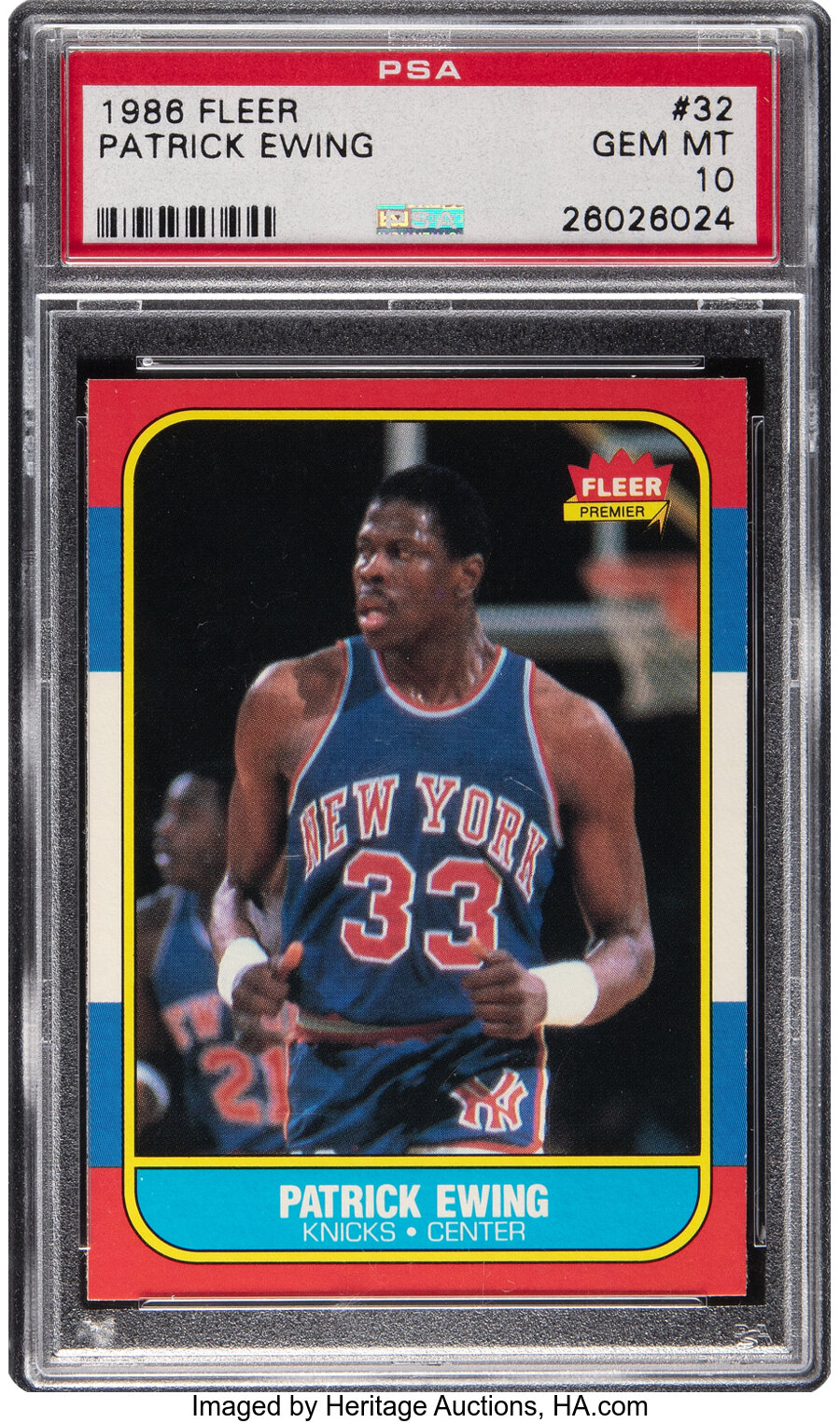 1986 Fleer Patrick Ewing Rookie #32 PSA Gem Mint 10