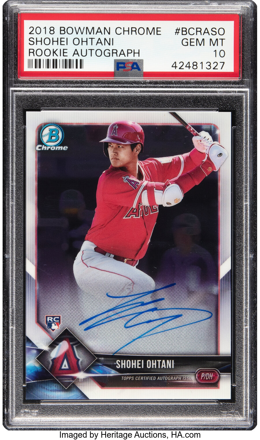 2018 Bowman Chrome Shohei Ohtani (Rookie Autograph) #BCRASO PSA Gem Mint 10