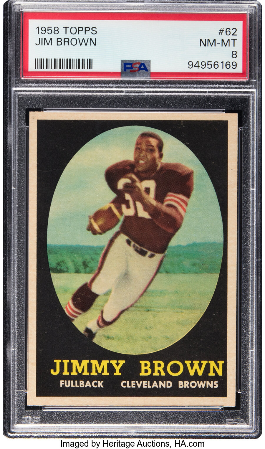 1958 Topps Jim Brown Rookie #62 PSA NM-MT 8