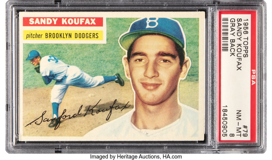 1956 Topps Sandy Koufax (Gray Back) #79 PSA NM-MT 8