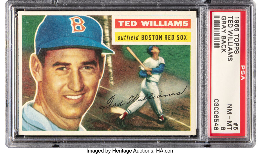 1956 Topps Ted Williams (Gray Back) #5 PSA NM-MT 8