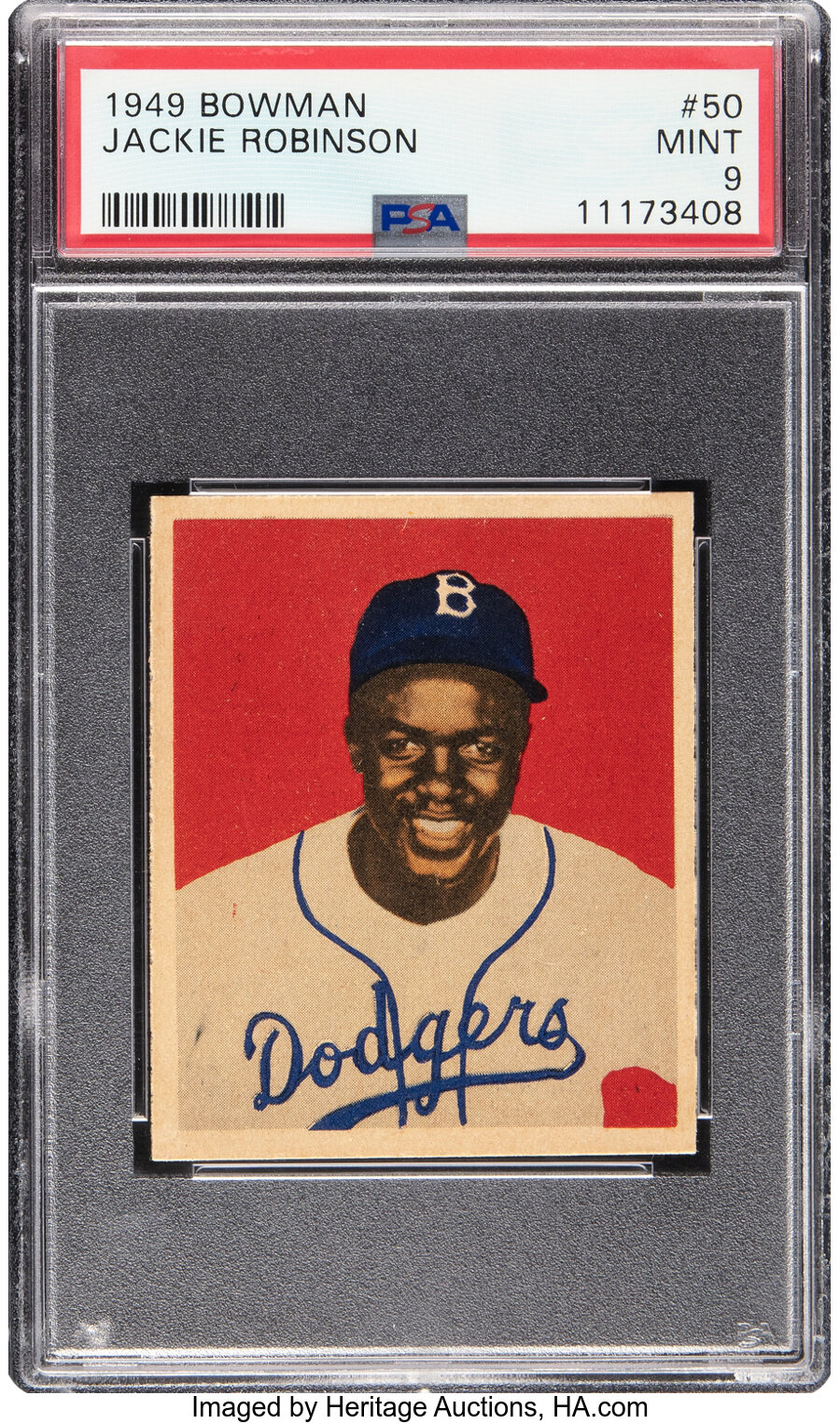 1949 Bowman Jackie Robinson #50 PSA Mint 9 -- None Superior!