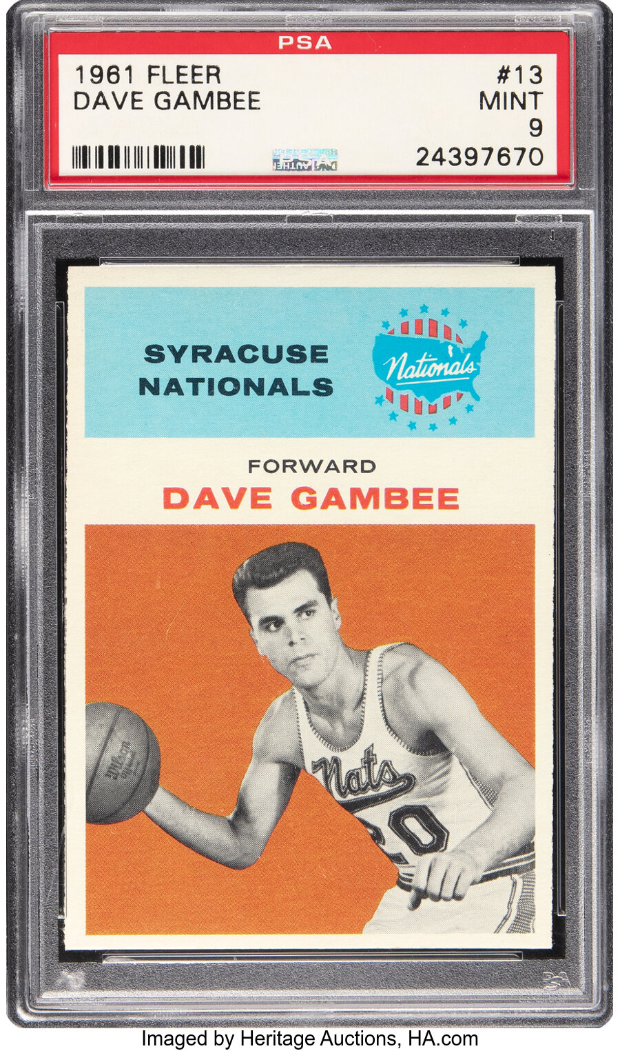 1961 Fleer Dave Gambee #13 PSA Mint 9 - Three Higher!