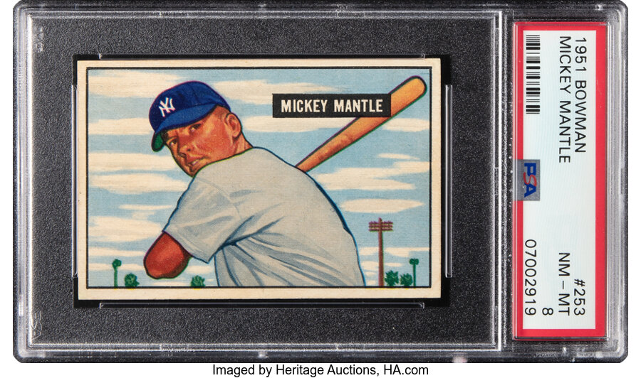 1951 Bowman Mickey Mantle Rookie #253 PSA NM-MT 8 -- Only Ten Superior!