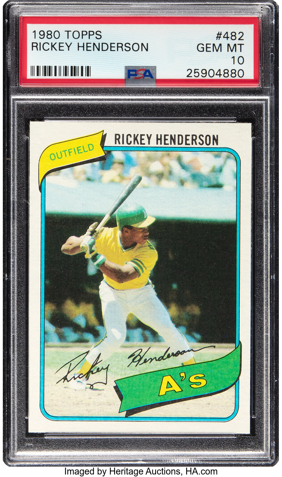 1980 Topps Rickey Henderson Rookie #482 PSA Gem Mint 10