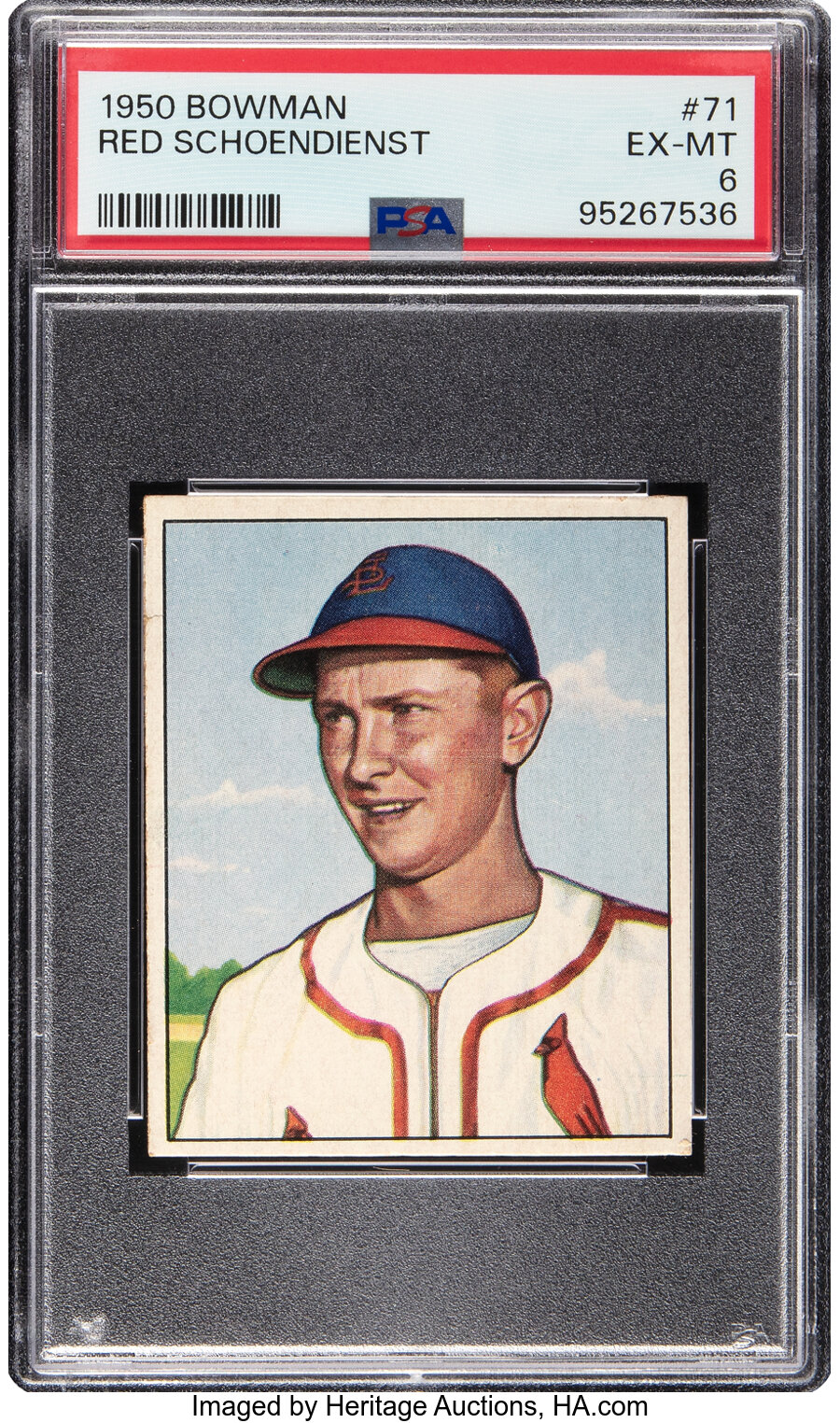 1950 Bowman Red Schoendienst #71 PSA EX-MT 6