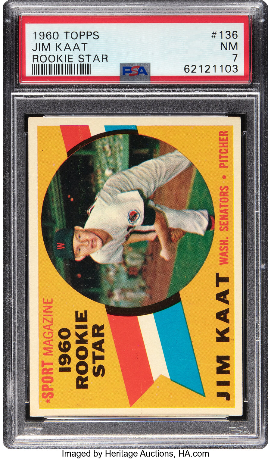 1960 Topps Jim Kaat #136 PSA NM 7