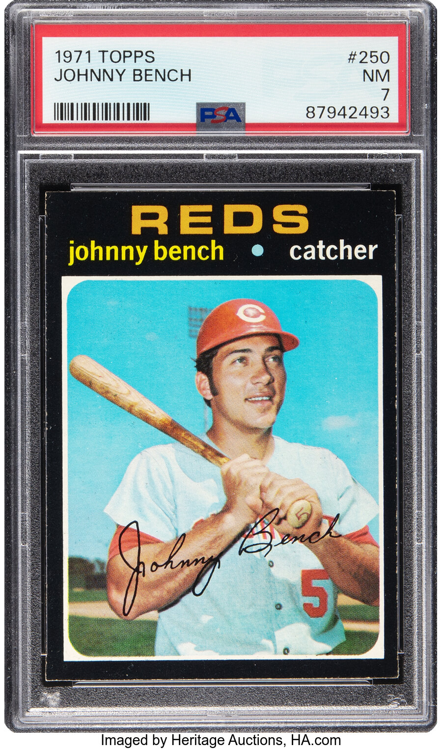 1971 Topps Johnny Bench #250 PSA NM 7