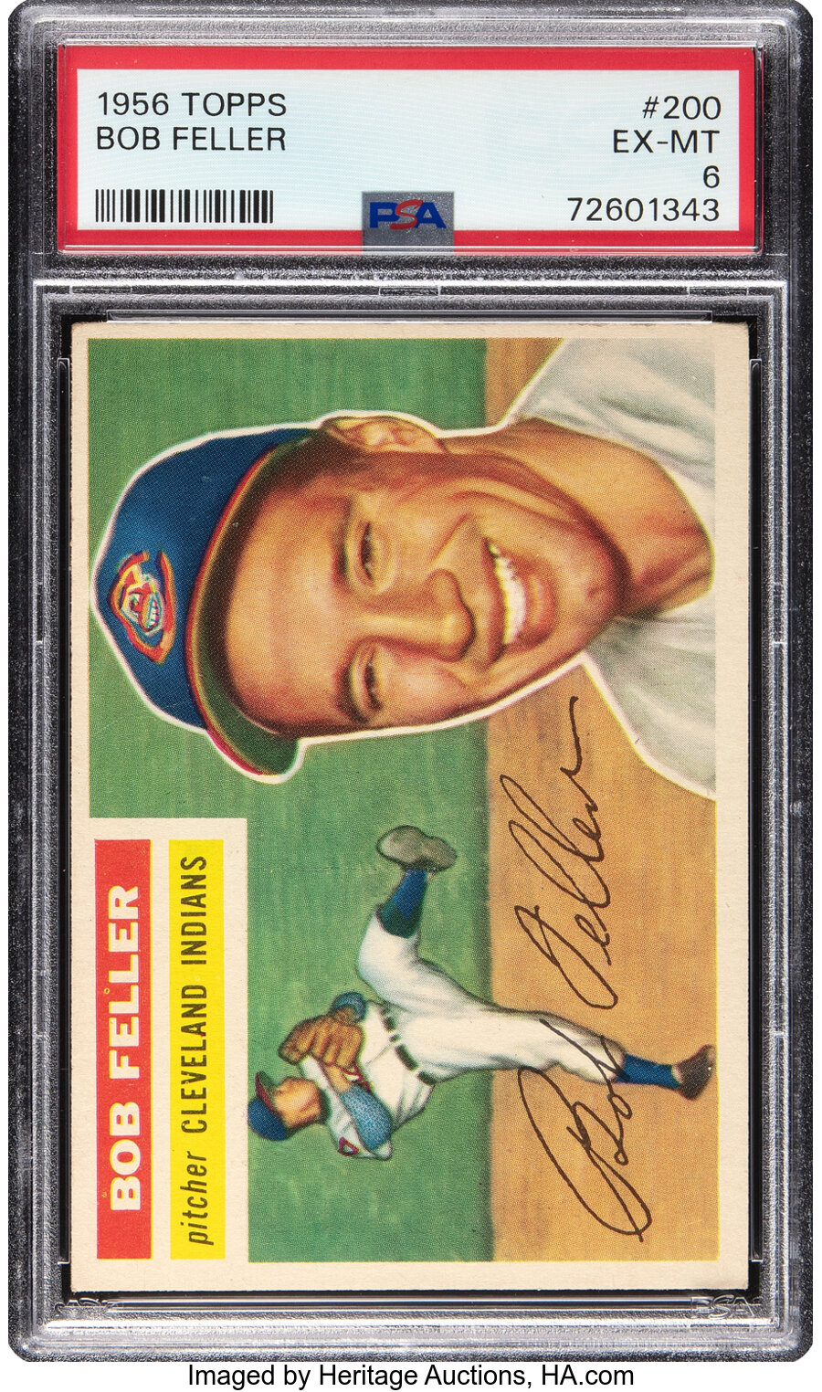 1956 Topps Bob Feller #200 PSA EX-MT 6