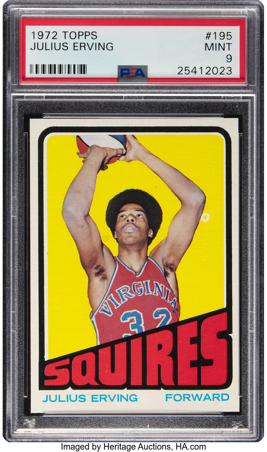 1972 Topps Julius Erving Rookie #195 PSA Mint 9 - Only One Higher!