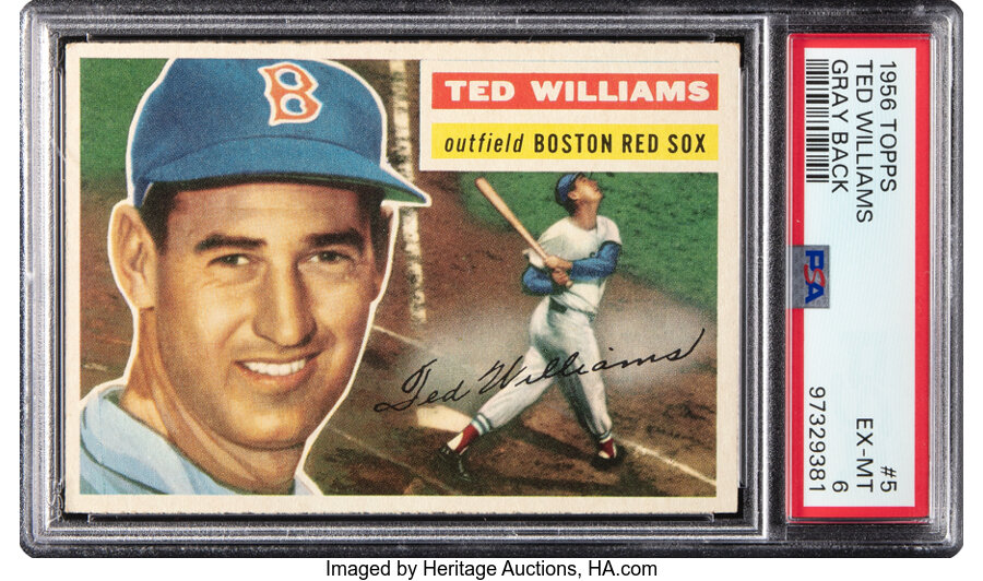 1956 Topps Ted Williams (Gray Back) #5 PSA EX-MT 6