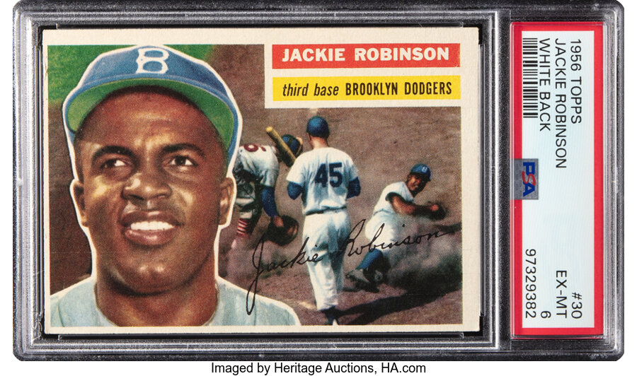 1956 Topps Jackie Robinson (White Back) #30 PSA EX-MT 6