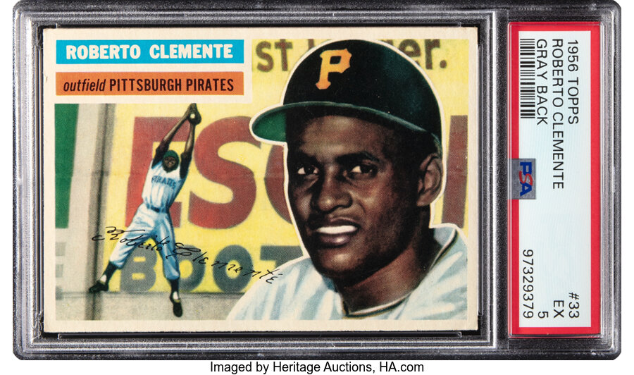 1956 Topps Roberto Clemente (Gray Back) #33 PSA EX 5